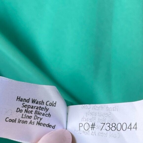 Boston Proper Bebe Cowl Neck Ombré Chiffon Asymmetrical Dress Blue Green Size S - Picture 7 of 7